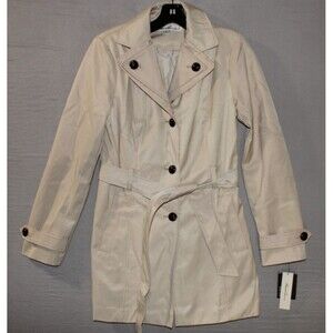 kenneth Cole New York Trench Coat Women Size Small Khaki Beige Lined Brand New